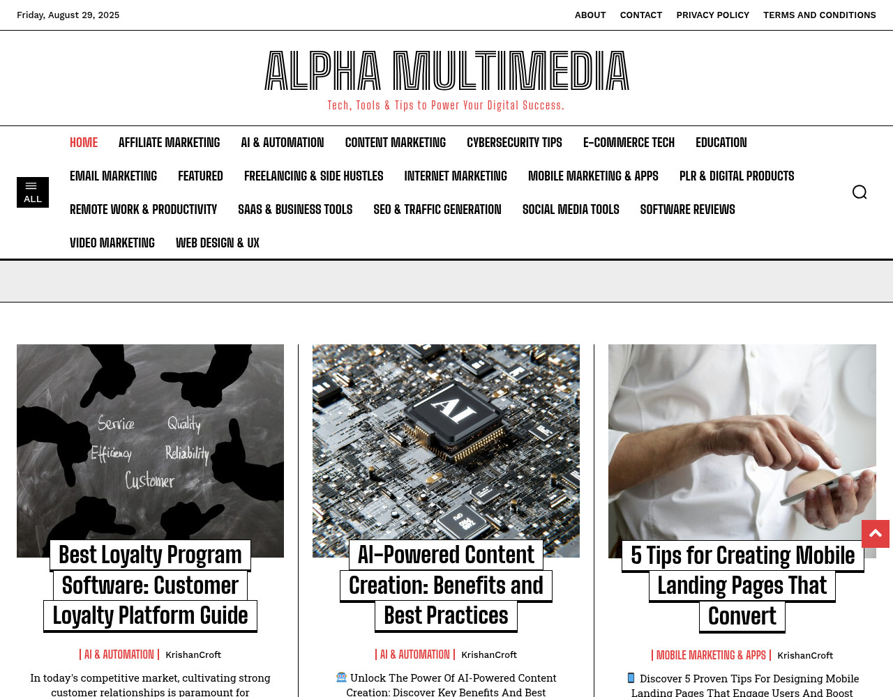 Screenshot of alpha-multimedia.com