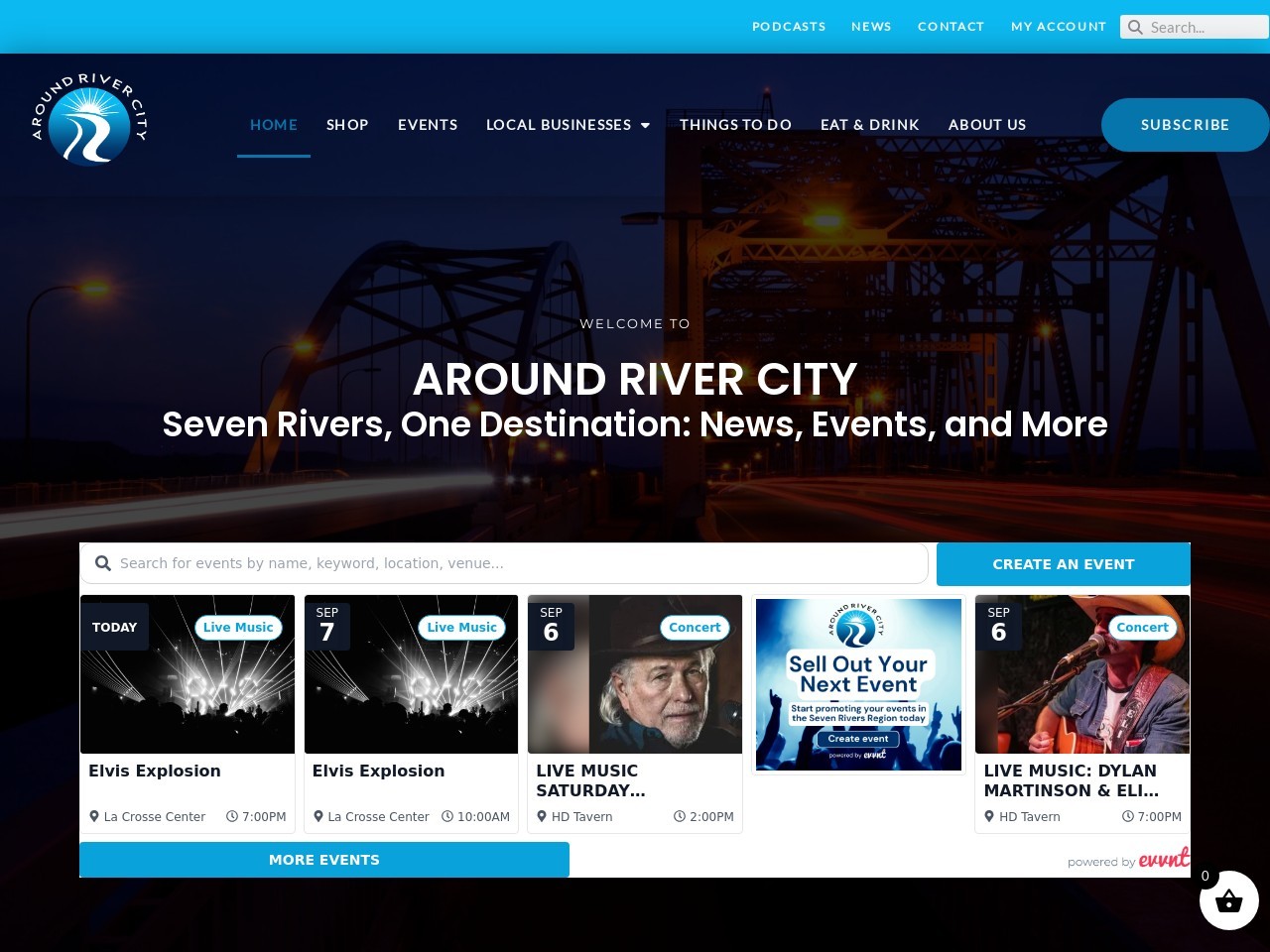 Screenshot of aroundrivercity.com