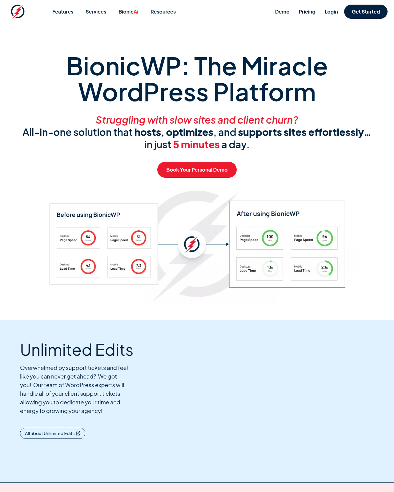 Screenshot of bionicwp.com