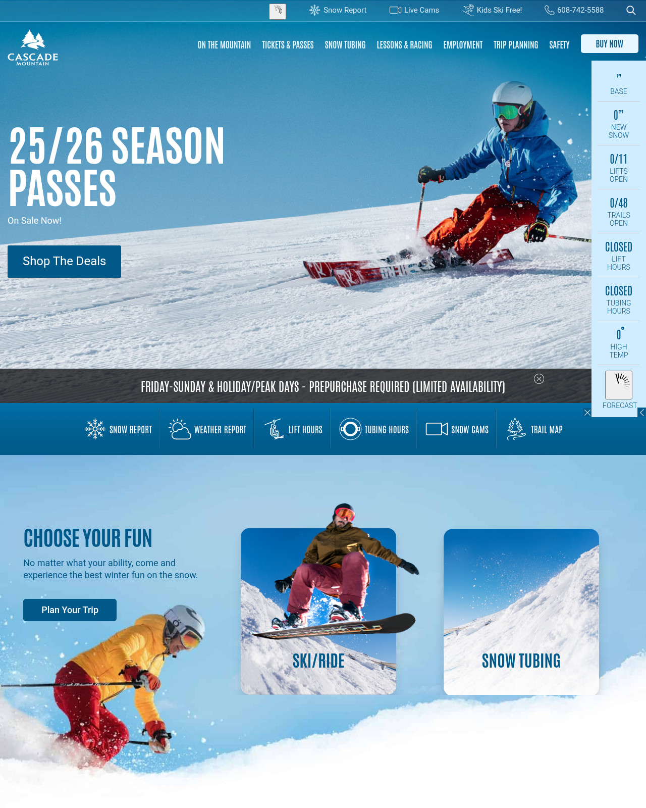 Screenshot of cascademountain.com