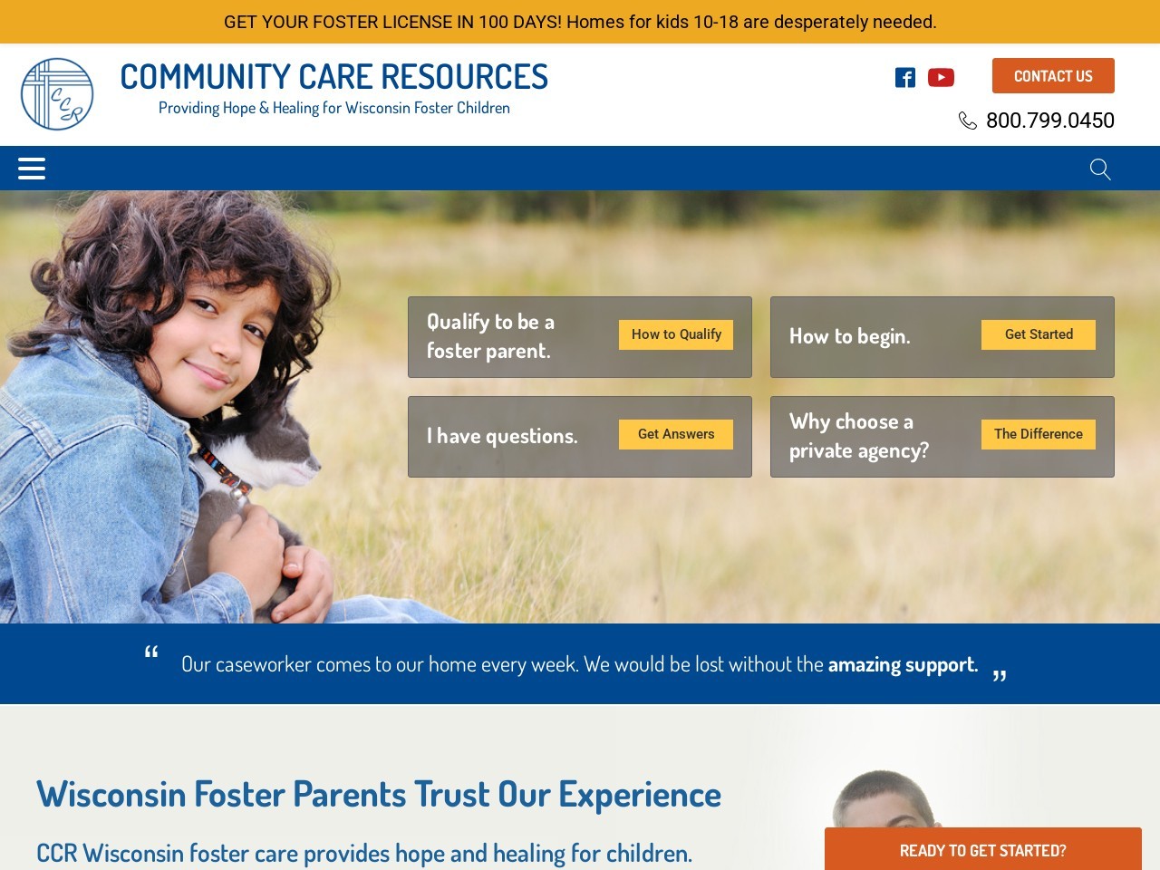 Screenshot of communitycareresources.com