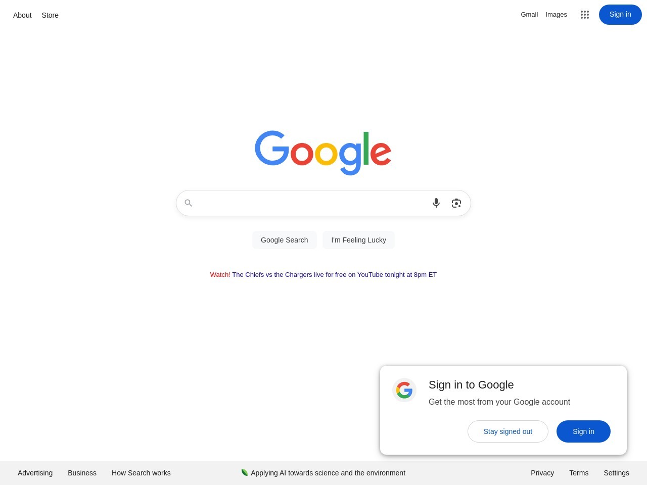 Screenshot of google.com