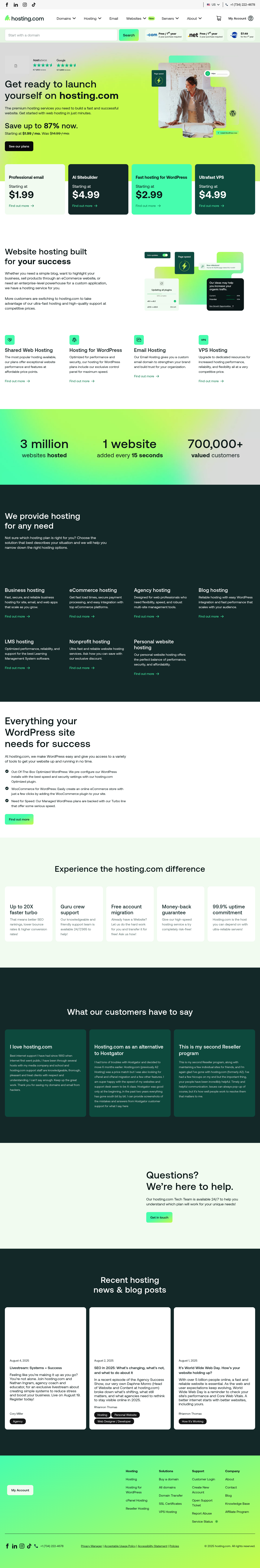 Screenshot of hosting.com