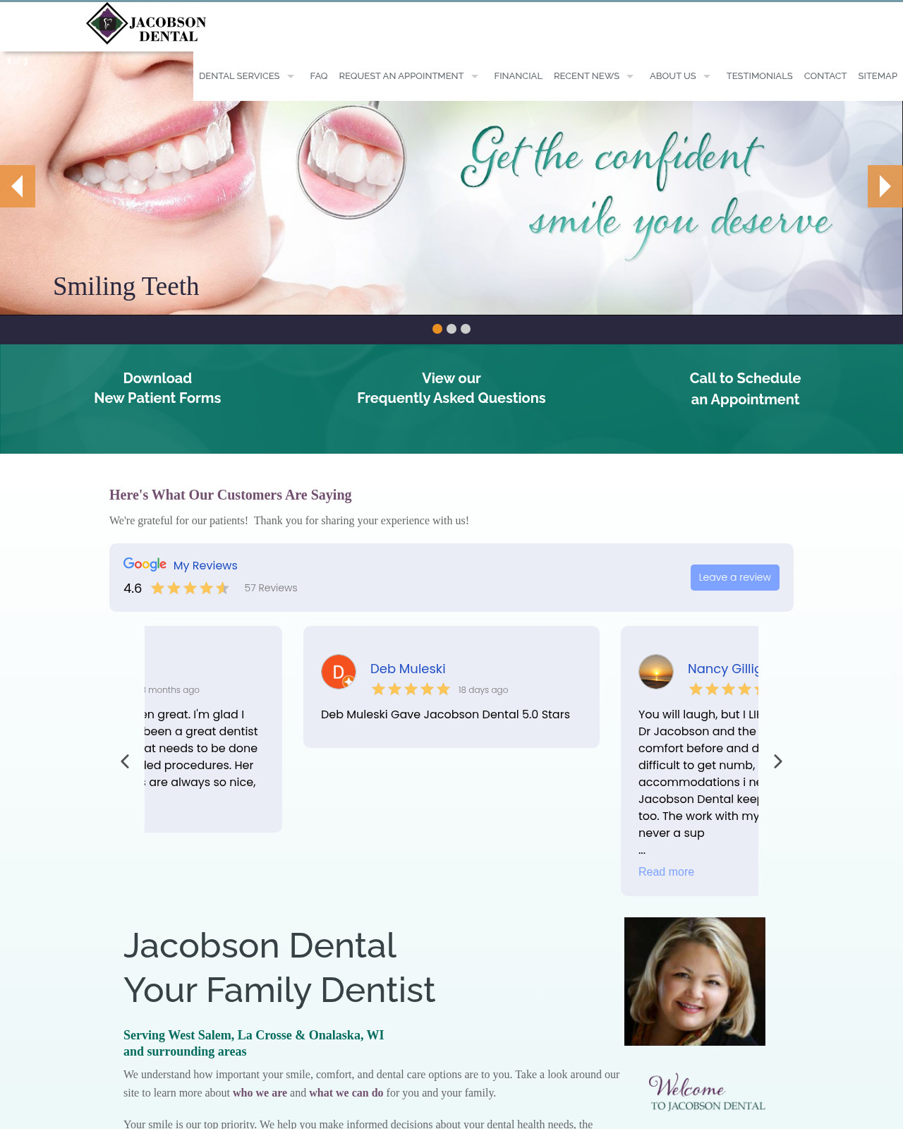 Screenshot of jacobsondental.com