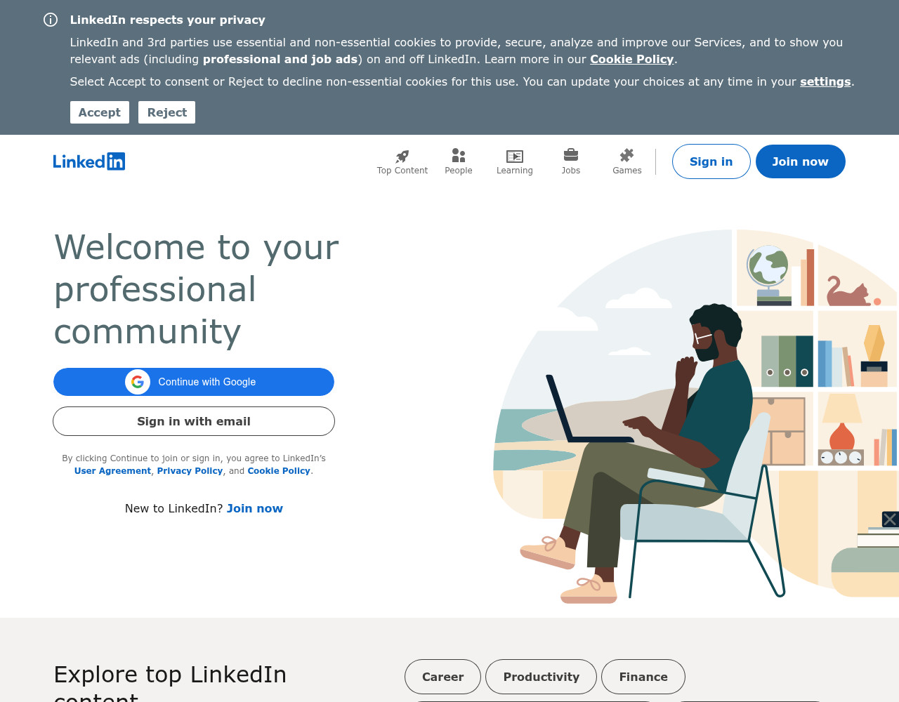 Screenshot of linkedin.com