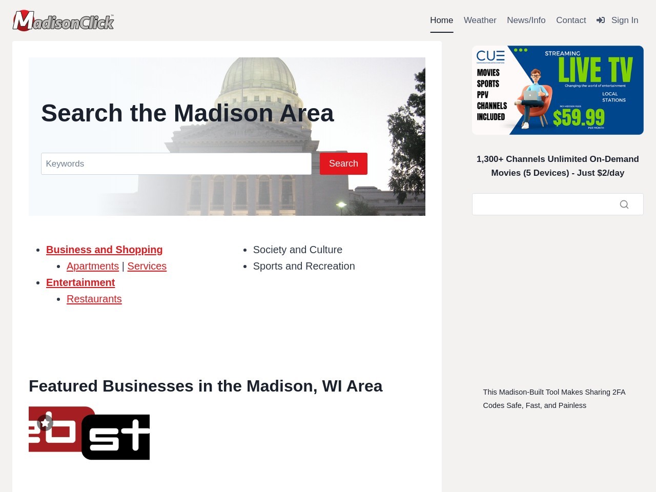 Screenshot of madisonclick.com