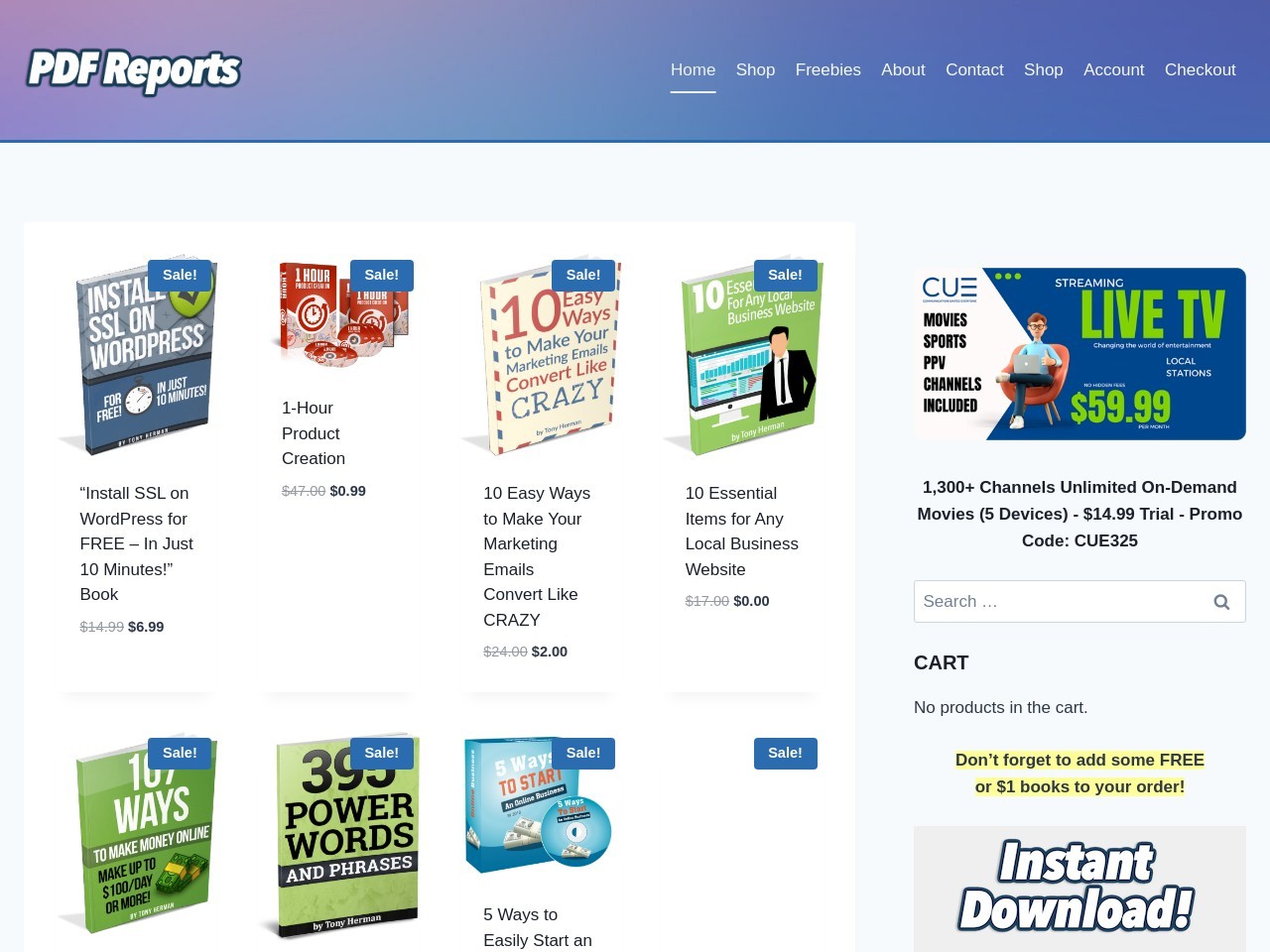 Screenshot of pdfreports.com