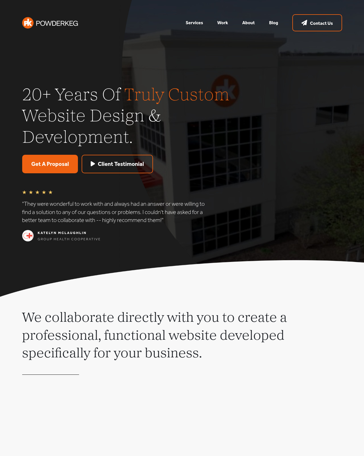 Screenshot of powderkegwebdesign.com