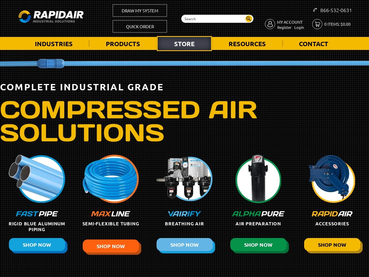 Screenshot of rapidairproducts.com